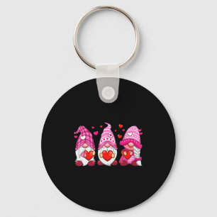 Funny Cute Three Gnomies Nk Hearts Matching Vale  Key Ring