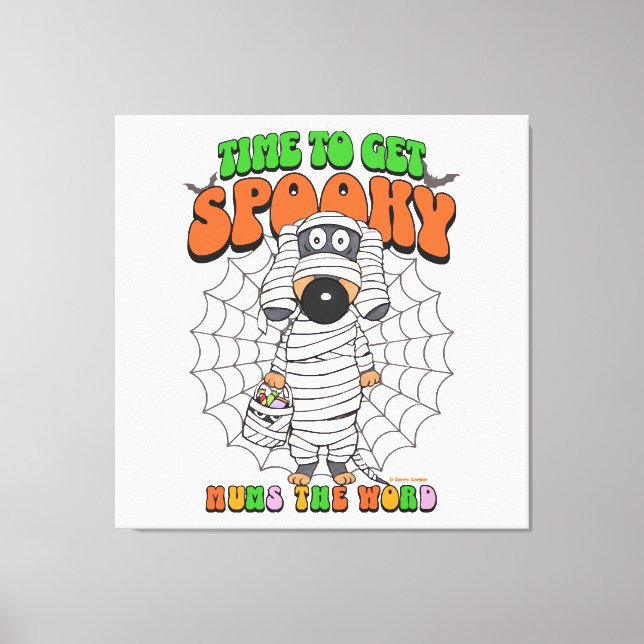 Funny Cute Time to get Spooky Mummy Canvas Print (Front)