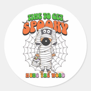 Funny Cute Time to get Spooky Mummy Classic Round Sticker