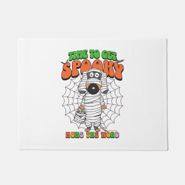 Funny Cute Time to get Spooky Mummy Doormat (Front)