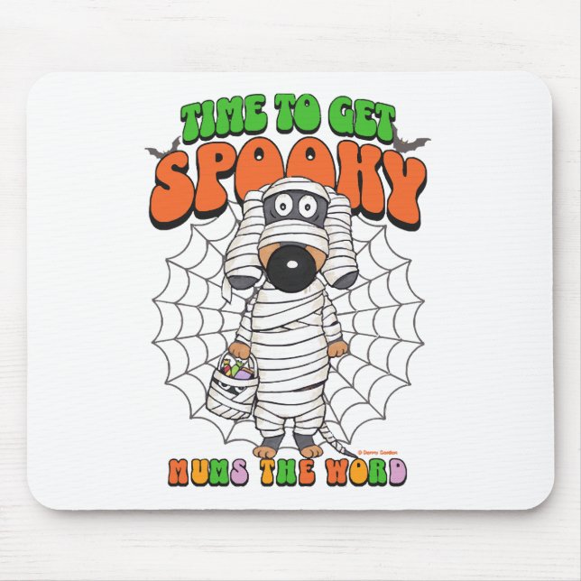Funny Cute Time to get Spooky Mummy Mouse Mat (Front)