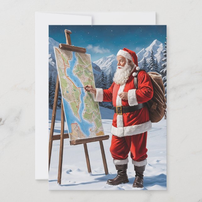 Funny Cute Trendy Red Merry Christmas Santa Claus  Holiday Card (Front)