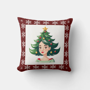 Funny Cute Trendy Stylish Elegant Christmas Tree  Cushion