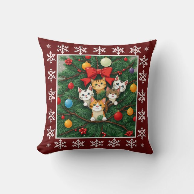 Funny Cute Trendy Stylish elegant Christmas Tree  Cushion (Front)