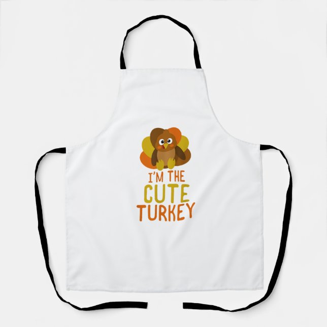 Funny Cute Turkey Family Matching Thanksgiving  Apron (Front)