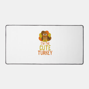 Funny Cute Turkey Family Matching Thanksgiving Desk Mat