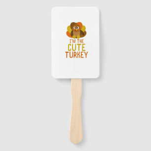 Funny Cute Turkey Family Matching Thanksgiving Hand Fan