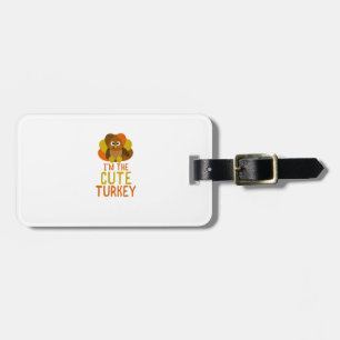 Funny Cute Turkey Family Matching Thanksgiving Luggage Tag