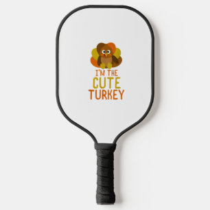 Funny Cute Turkey Family Matching Thanksgiving Pickleball Paddle