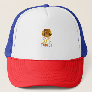 Funny Cute Turkey Family Matching Thanksgiving Trucker Hat