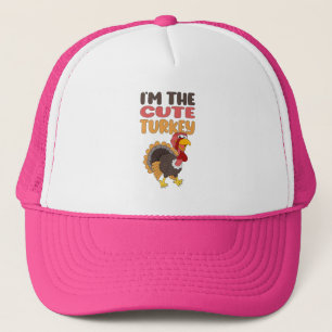 Funny Cute Turkey Family Matching Thanksgiving Trucker Hat