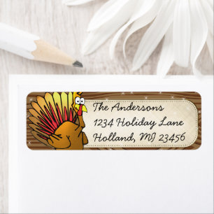 Funny Cute Turkey Thanksgiving Retrun Address