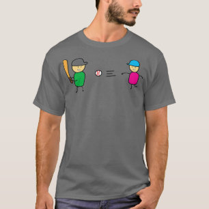 Funny Cute Two Childs Play Baseball  T-Shirt