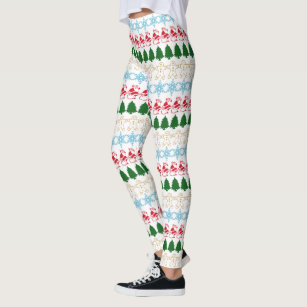 Ugly Christmas Sweater Pattern Leggings