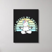 Funny cute unicorn doing yoga. funny yoga poses