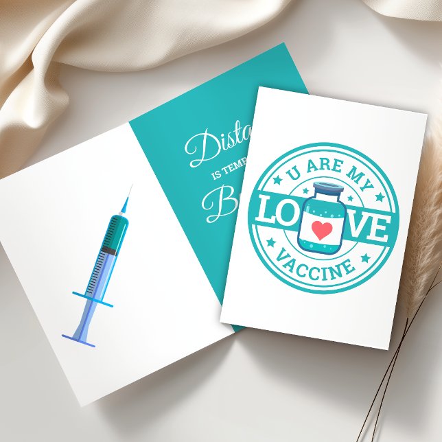 Funny Cute Valentine Covid-19 Vaccine Holiday Card (Creator Uploaded)