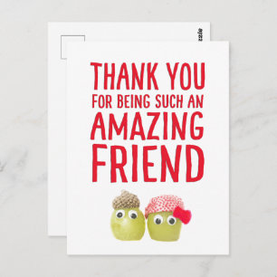 Funny cute vegan amazing friends thank you card