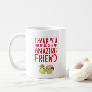 Funny cute vegan best friends thank you mug