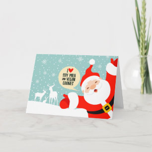 Funny Cute Vegan Santa Claus  Card