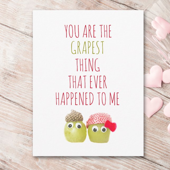 Funny cute vegans grapest thing valentine postcard (Creator Uploaded)