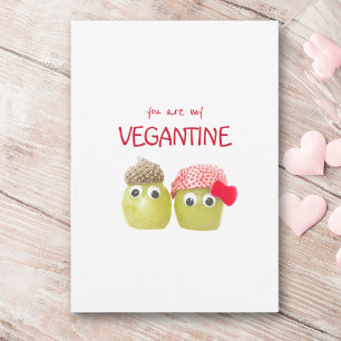 Funny cute vegans vegetarians vegantine postcard