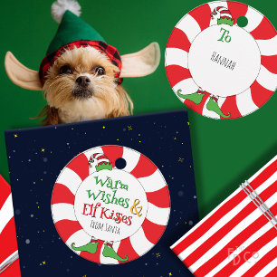 Funny Cute Warm Wishes & Elf Kisses  Favour Tags