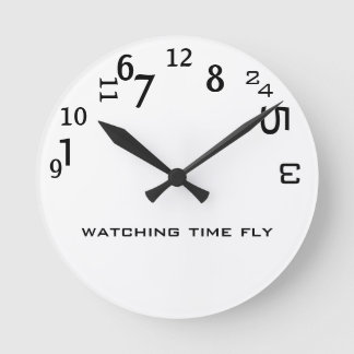 Funny Cute Watching Time Fly Round Clock
