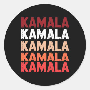 Funny Cute Wave Of Blue Cats For Kamala Women Men  Classic Round Sticker