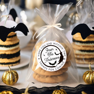 Funny Cute Witch Halloween Thank You Favor Classic Round Sticker