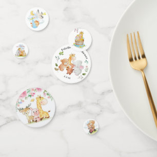 Funny Cute Woodland Animals Baby Shower  Confetti