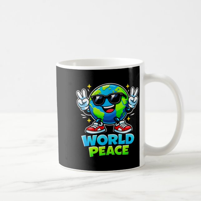 Funny Cute World Peace Spreading Kindness Movement Coffee Mug (Right)