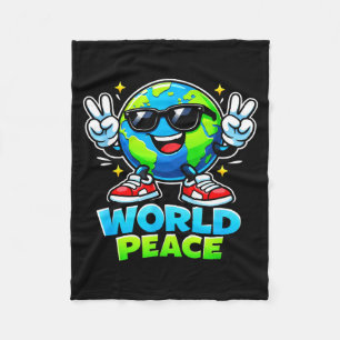 Funny Cute World Peace Spreading Kindness Movement Fleece Blanket