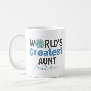 Funny Cute World's Greatest Aunt Simple Custom Coffee Mug
