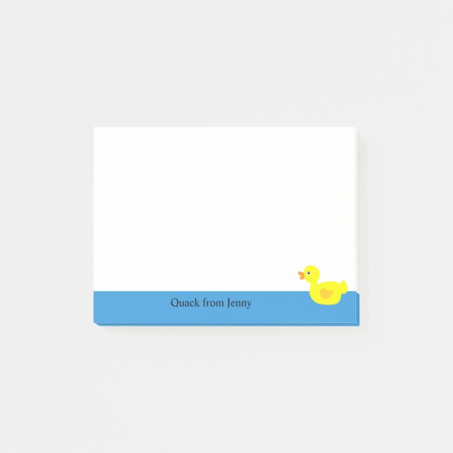Funny Cute Yellow Duck Animal Custom Name Post-it  Post-it Notes (Front)