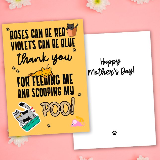 Funny Cute Yellow Happy Mother's Day From Cat Card (Creator Uploaded)
