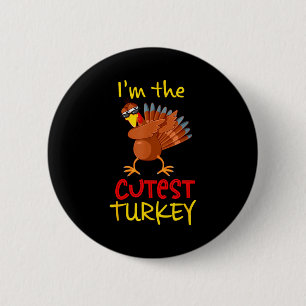 Funny Cutest Turkey Matching Family Group Thanksgi 6 Cm Round Badge