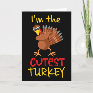 Funny Cutest Turkey Matching Family Group Thanksgi Card