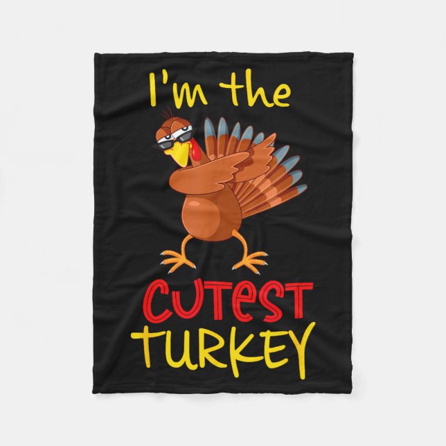 Funny Cutest Turkey Matching Family Group Thanksgi Fleece Blanket (Front)