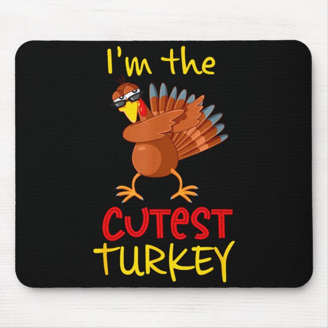 Funny Cutest Turkey Matching Family Group Thanksgi Mouse Mat (Front)