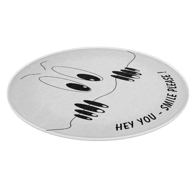 Funny Cutting Board with Curiosity Eyes - Smile (Corner)