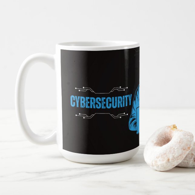 Funny Cybersecurity Coffee Mug for Men Drinkware (With Donut)
