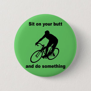 Funny cycling 6 cm round badge