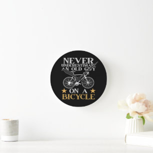 Funny Cycling Biker Humour Round Clock