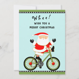 Funny Cycling Cyclist Christmas Holiday Card