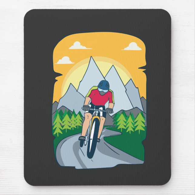 Funny Cycling Mouse Mat (Front)