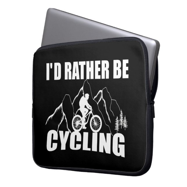 Funny cycling quote laptop sleeve (Front Left)