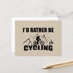 Funny cycling quote postcard
