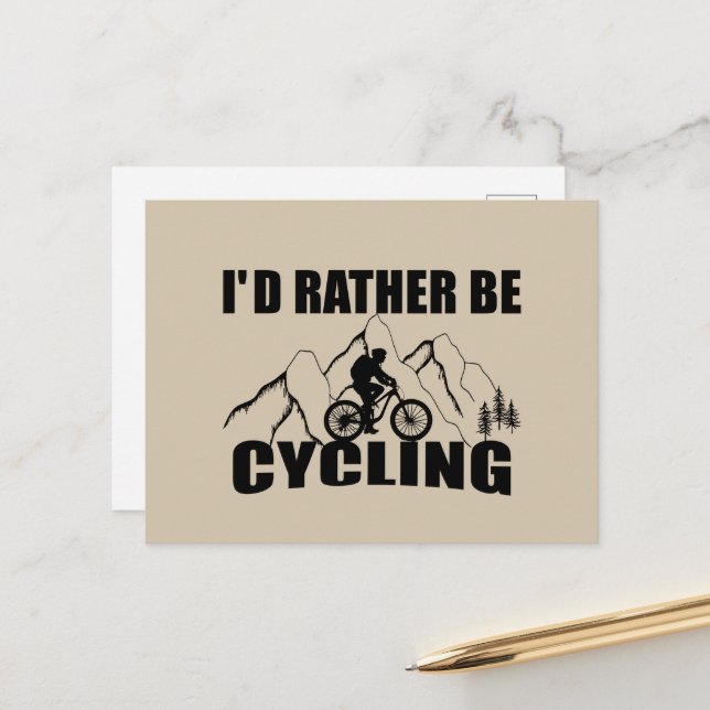Funny cycling quote postcard (Front/Back In Situ)