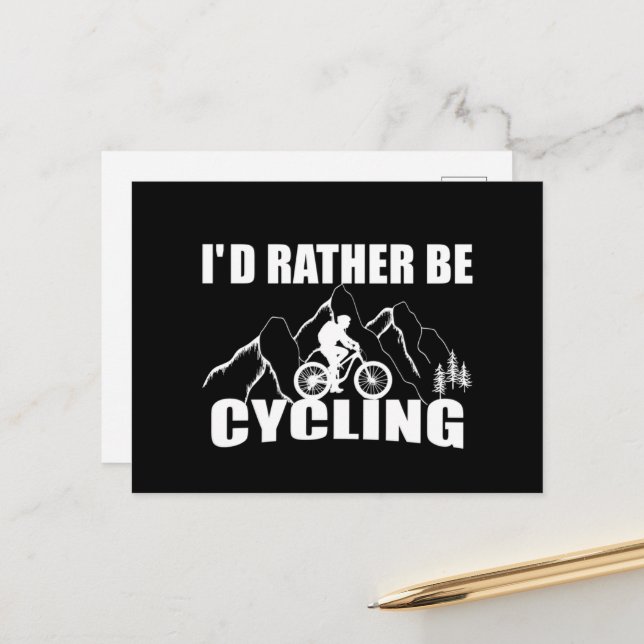 Funny cycling quote postcard (Front/Back In Situ)