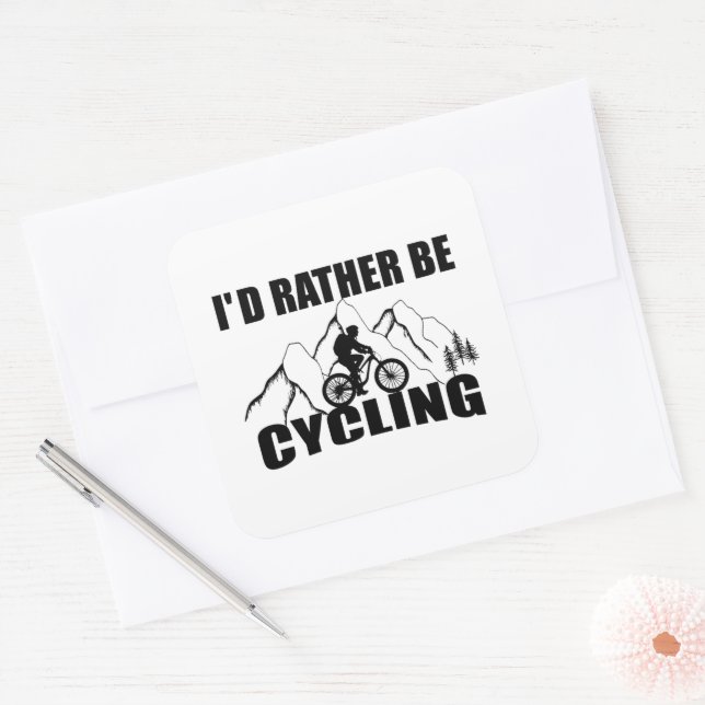 Funny cycling quote square sticker (Envelope)